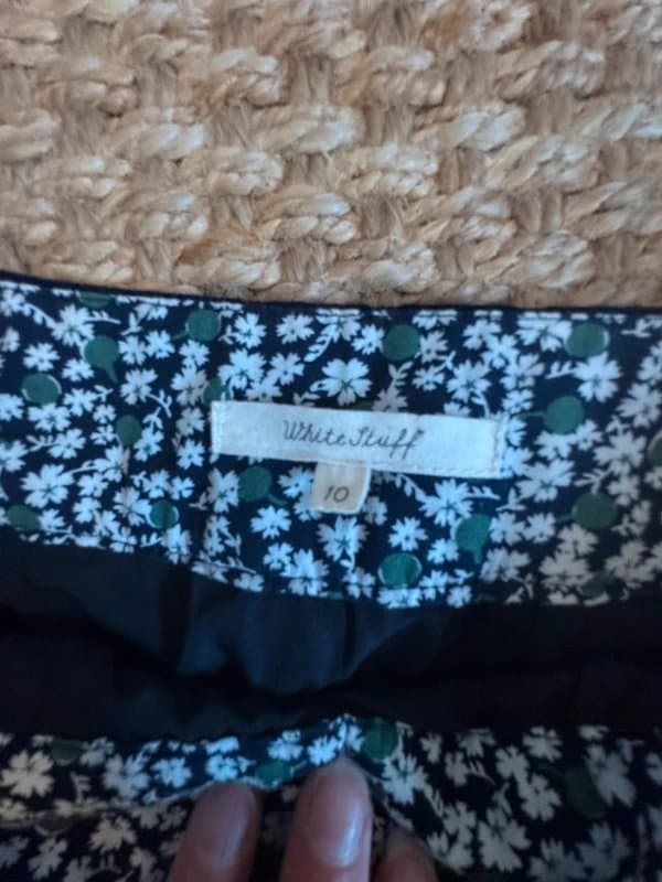 White Stuff White Stuff Blue Velvet 'Mad Hatter' Knee Length Skirt - Size 10 Excellent condition