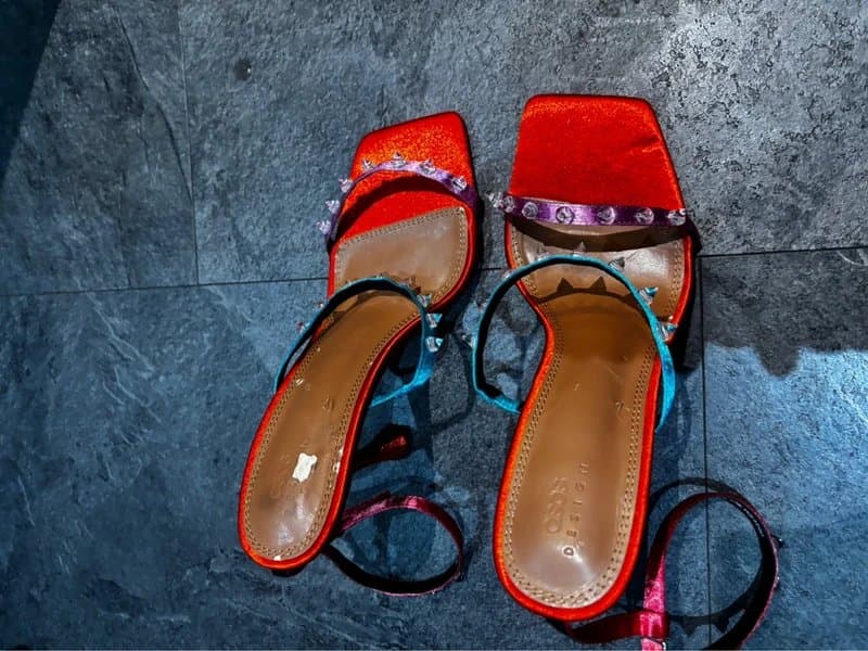 ASOS ASOS Design Embellished Heeled Sandals - size 7 run small