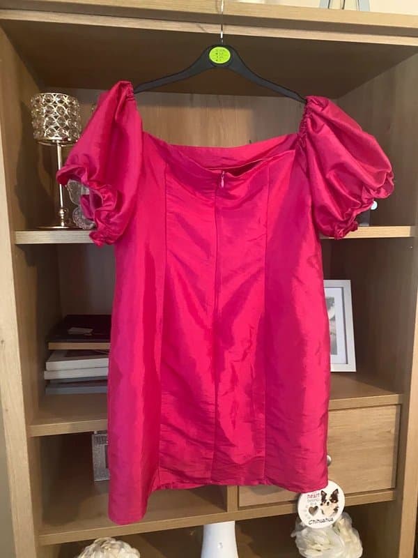 Milk it Milk It Cerise Pink Puff Sleeve Tunic Mini Dress 12/14 💕 Barbiecore Cottagecore 💕