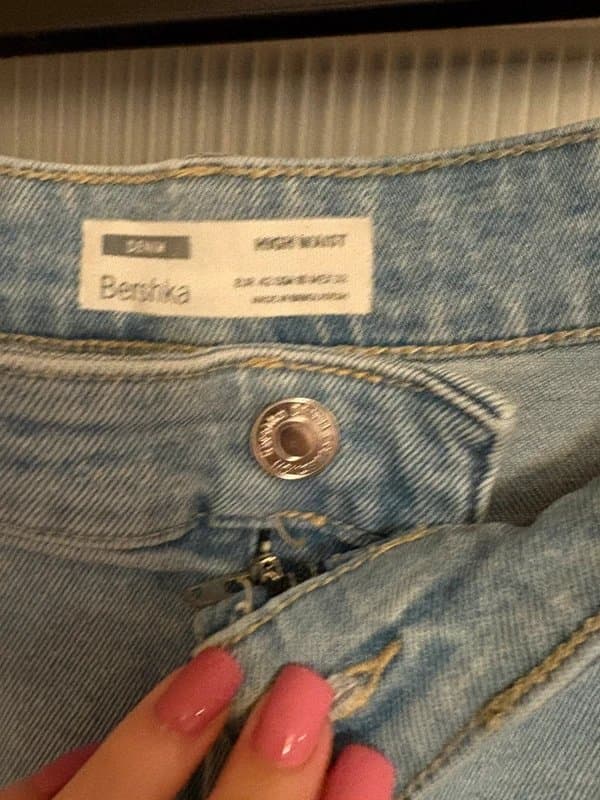 Bershka Bershka denim jeans size L eur 42 split at bottom of legg