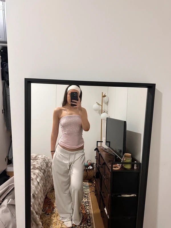 Bershka Rose Embellished Banded Boob Tube