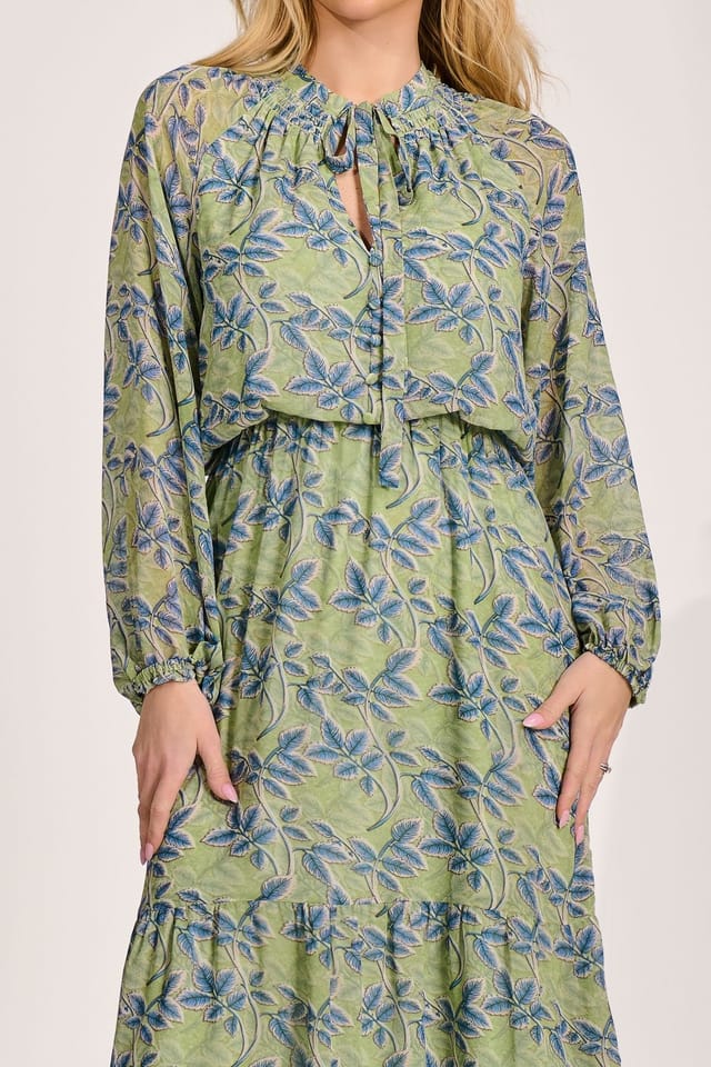 Jolie Moi Jolie Moi Women's Chiffon Long Sleeve Tiered Maxi Dress - 3