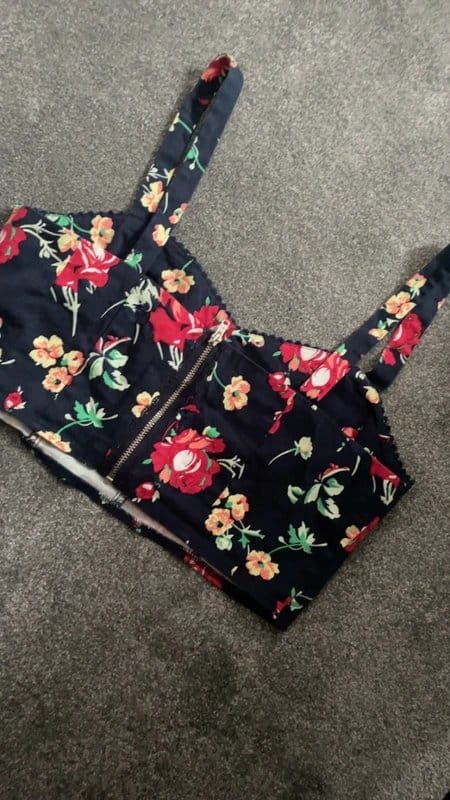 New Look Navy Floral Bralet Size 12