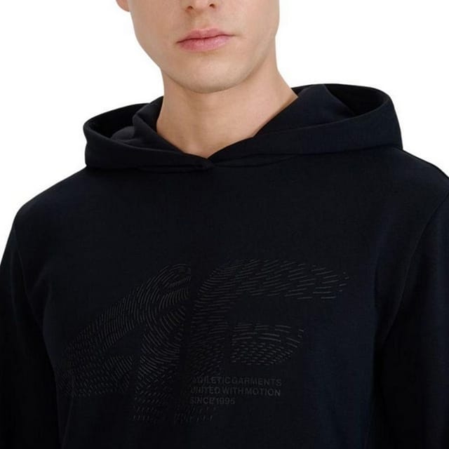 4F 4F Men's M1585 Logo Hoodie in Black - 3