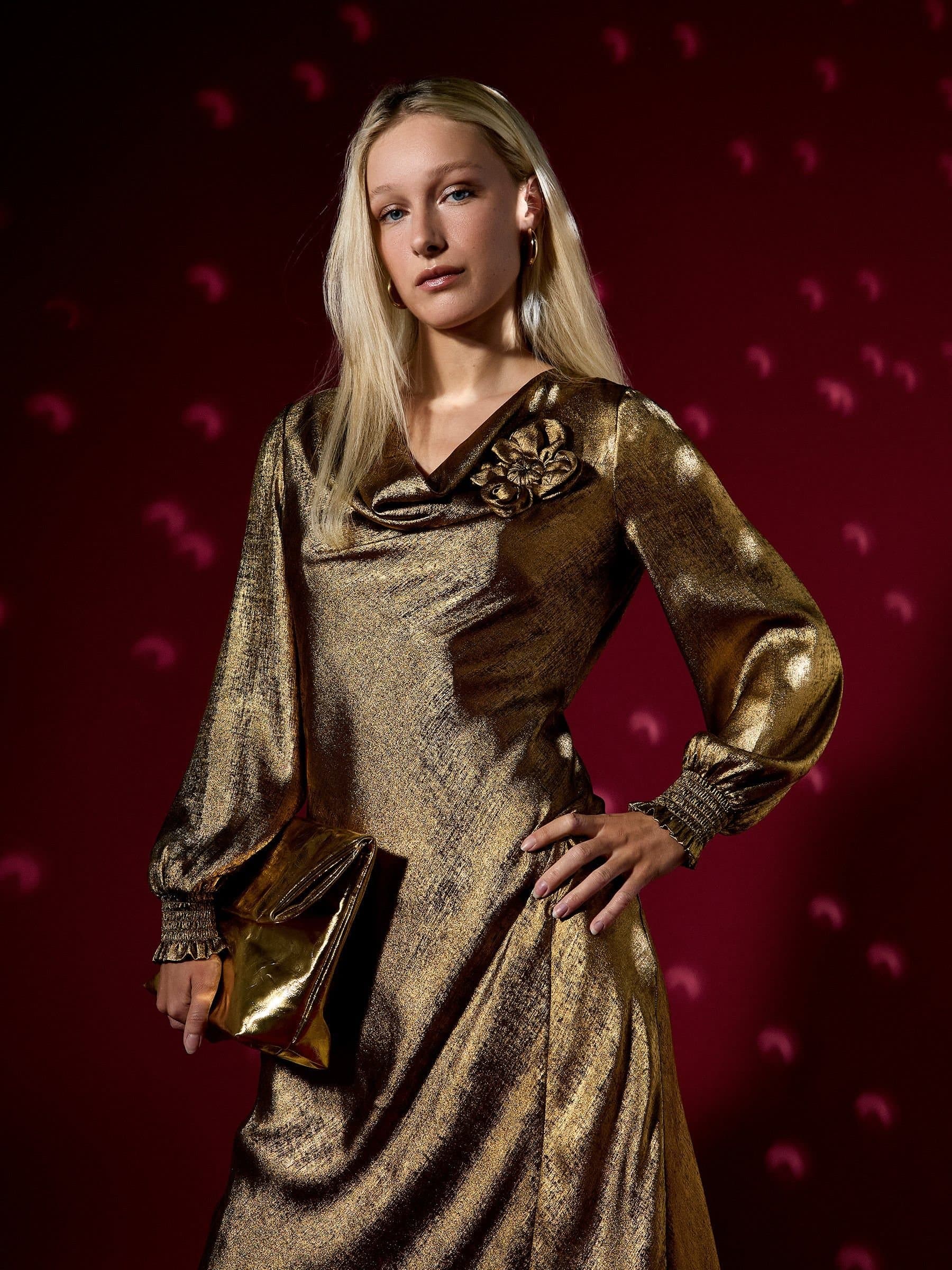 GWD by GEORGE W. DAVIES GWD by GEORGE W. DAVIES Gold Metallic Maxi Dress