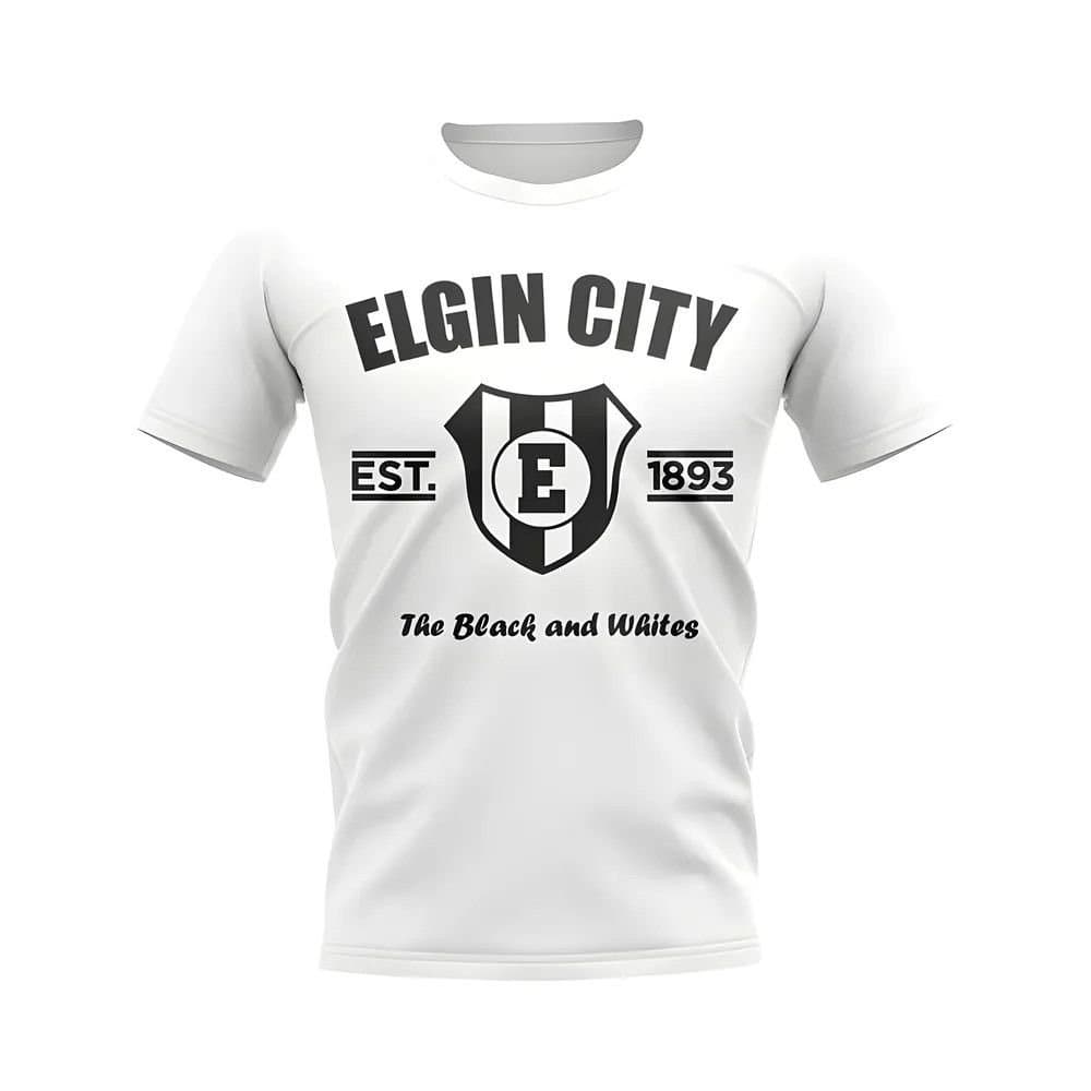 Elgin City Elgin City Men's Personalised Established Football T-Shirt White
