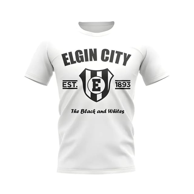 Elgin City Elgin City Men's Personalised Established Football T-Shirt White - 2