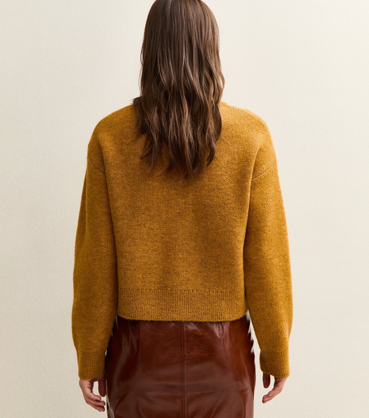 New Look Women's Dark Yellow Crew Neck Knitted Cardigan New Look - 4