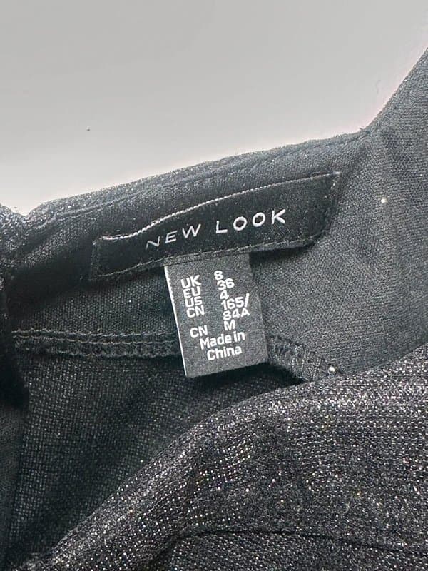 New Look Black glitter corset crop top