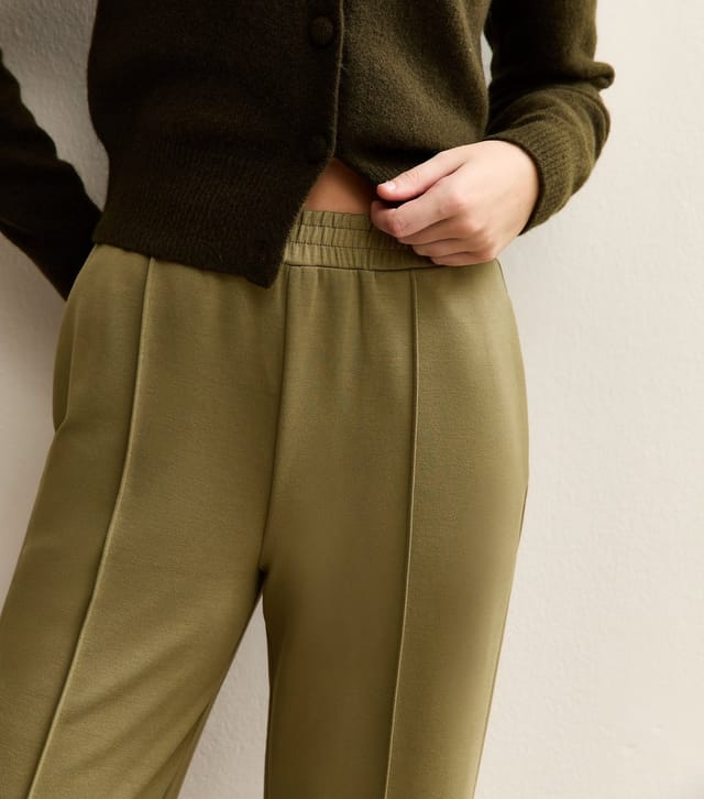 New Look Women's Khaki Jersey Front Seam Joggers New Look - 3