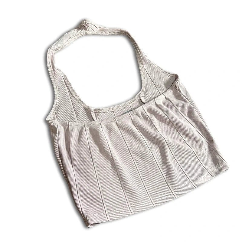Light pink ribbed halter