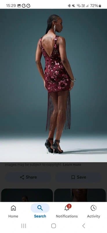 ASOS Design Embellished tassell dress, midi sequins