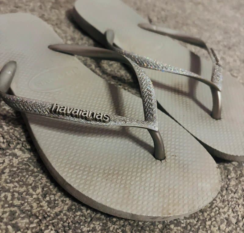 Havaianas Havaianas 39/40 silver glitter sandals wedding hen do party holiday 6/7 same day post