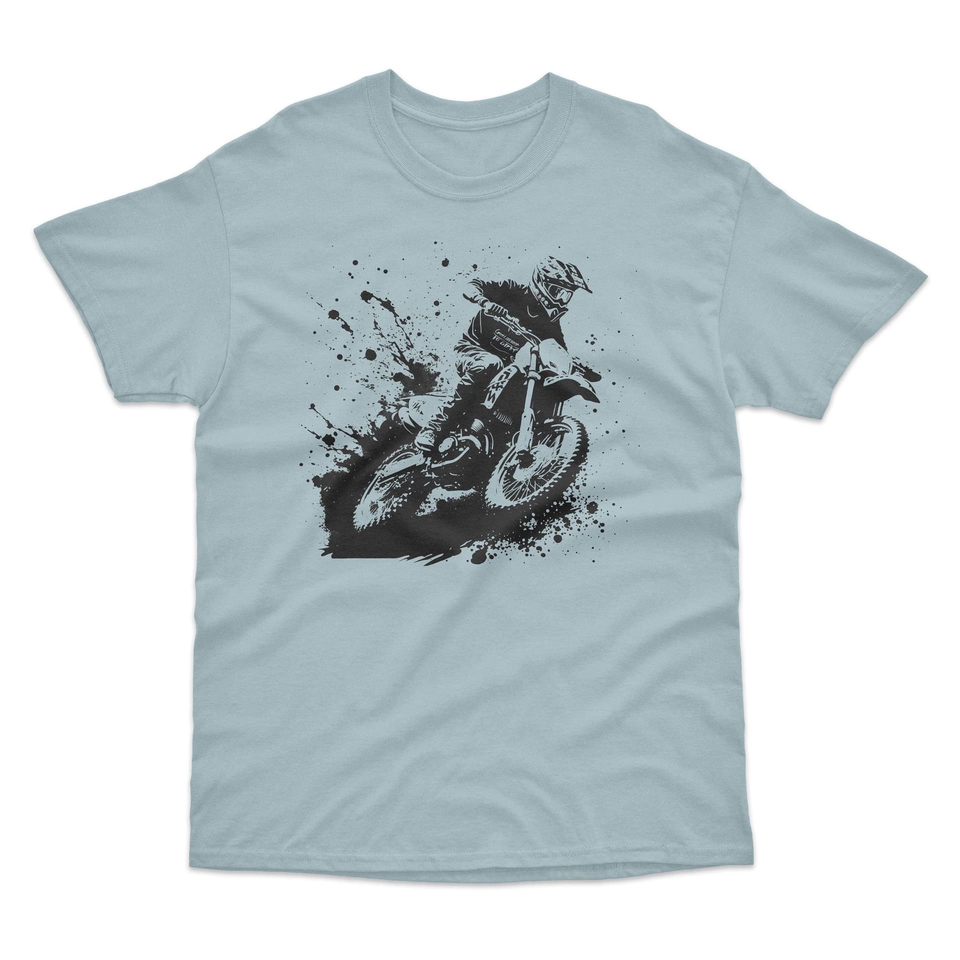 Bad Zebedee Bad Zebedee Men's Dirt Bike Rider T-Shirt in Light Blue