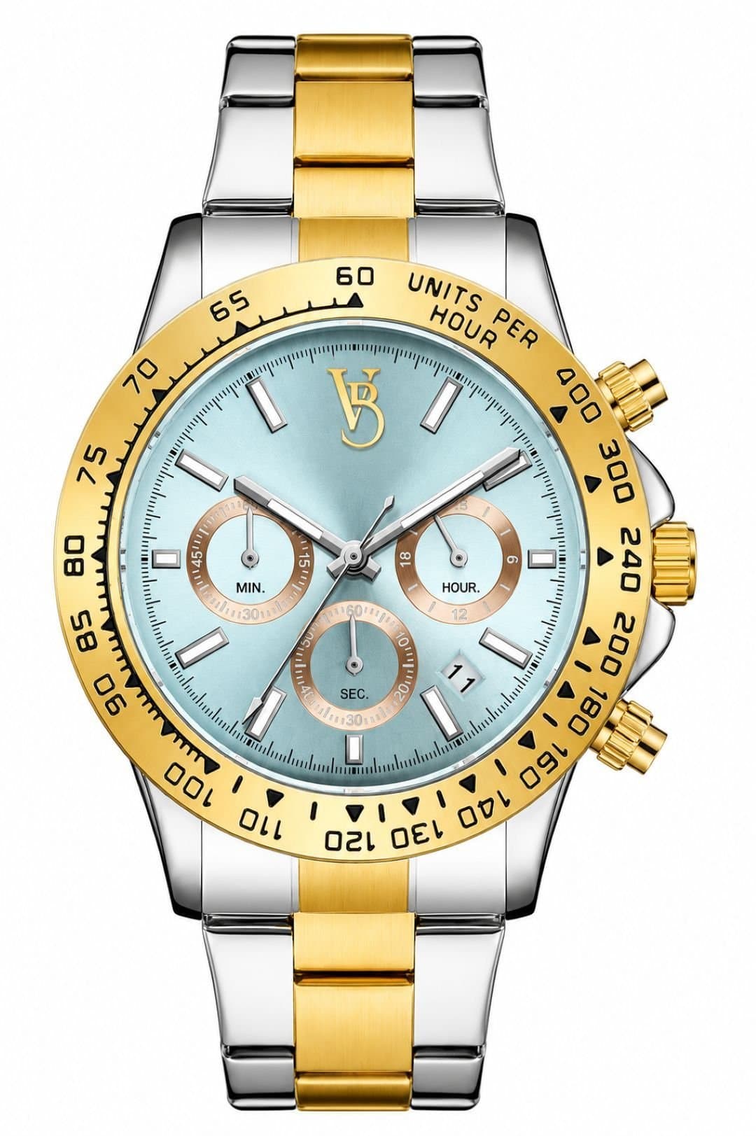 VON BREYER VON BREYER Men's Tempest 44TT Watch Swiss Quartz 2Tone Bracelet Gold Bezel in Metallic Gold