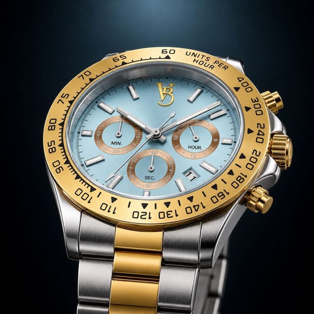 VON BREYER VON BREYER Men's Tempest 44TT Watch Swiss Quartz 2Tone Bracelet Gold Bezel in Metallic Gold - 3