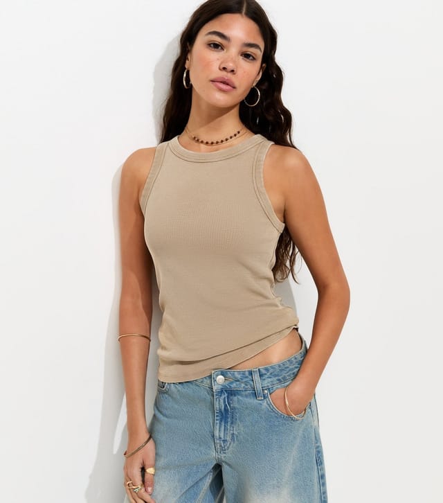 New Look Women's Light Brown Racer Back Vest New Look - 2