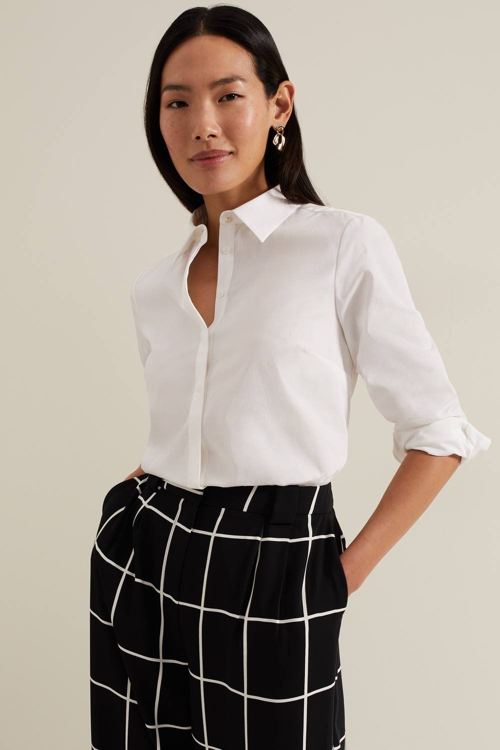 Phase Eight Phase Eight Women's Classic Long Sleeve Shirt in White - 1