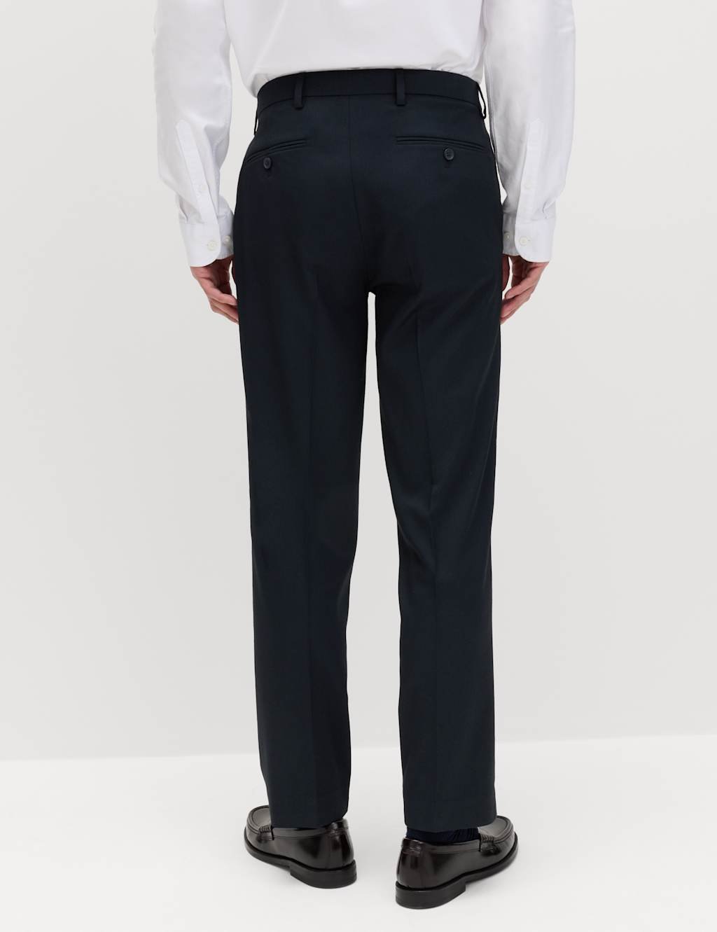 Marks & Spencer M&S Regular Fit Smart Stretch Trousers Dark Navy - 4