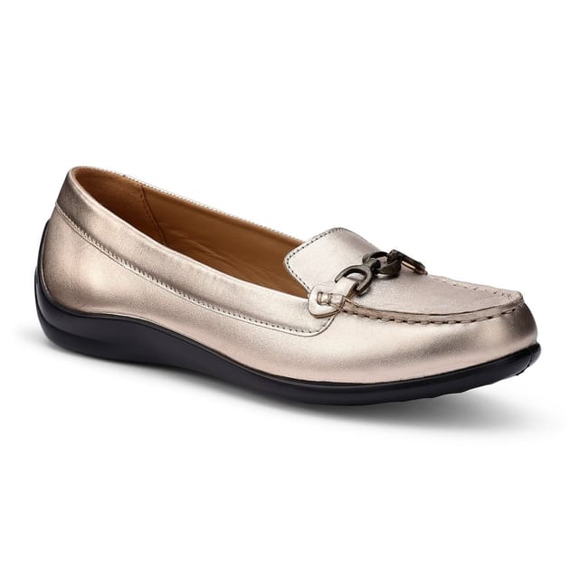 Hotter Hotter Women's 'Dover' Loafers in Metallic Gold - 2