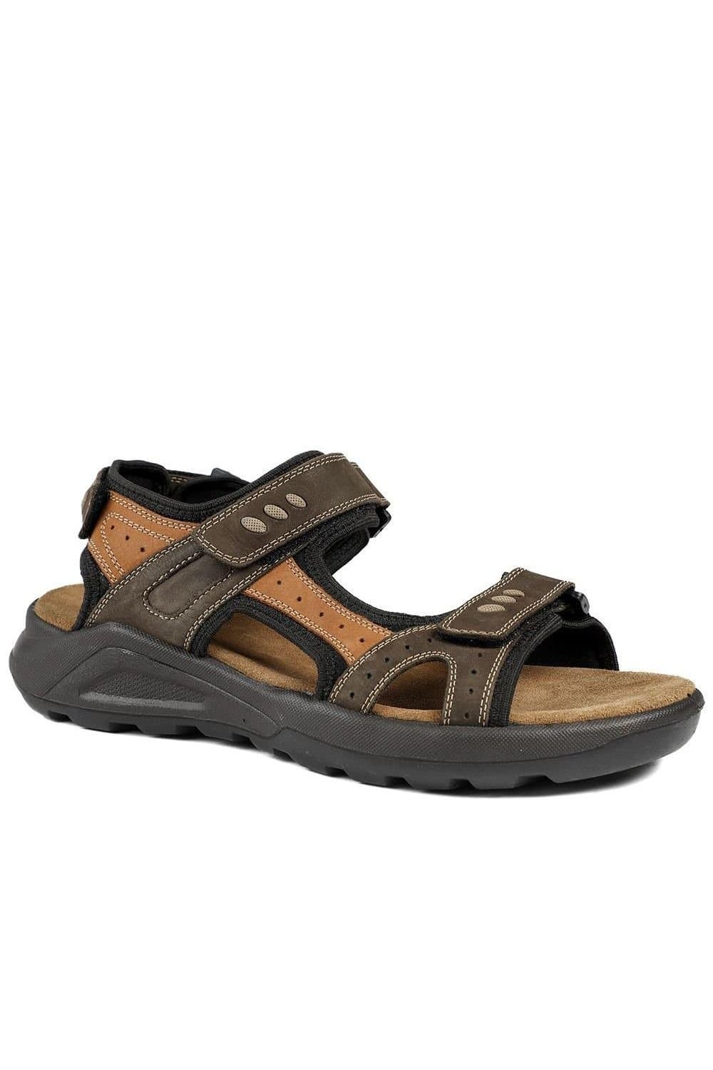 Pavers Pavers Men's Dual Fasten Comfort Sandals in Brown