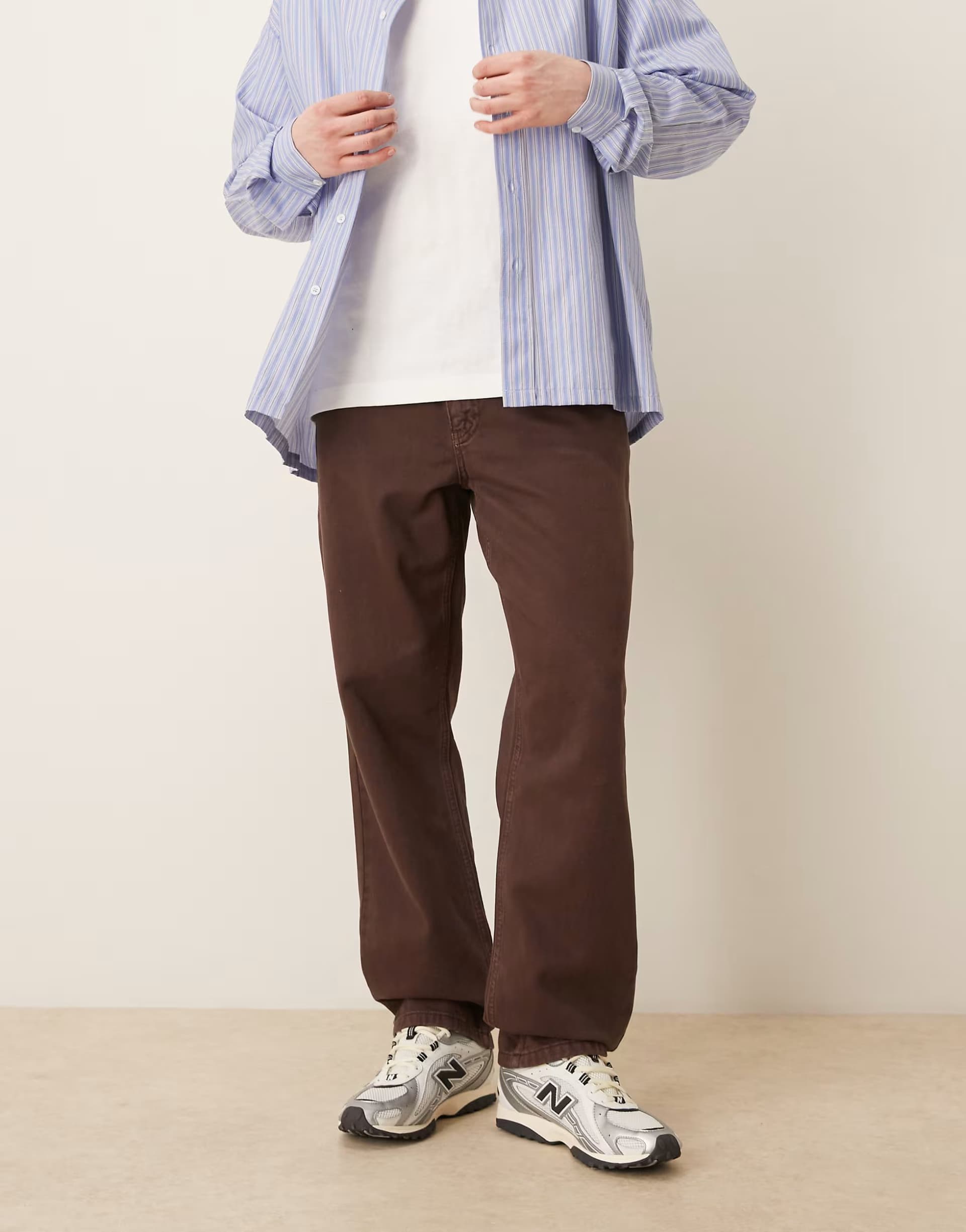 ASOS ASOS DESIGN pull on trousers in brown