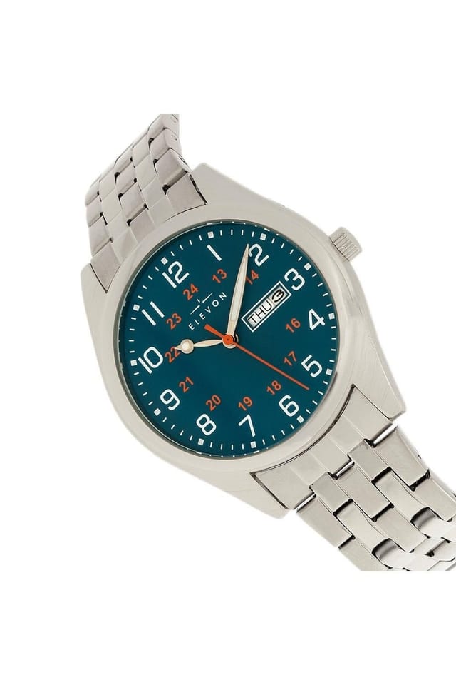 Elevon Elevon Men's Gann Bracelet Watch with Day & Date in Teal - 3