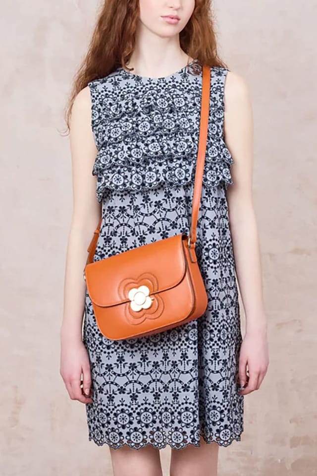 Orla Kiely Orla Kiely Women's Eclipse Leather Crossbody Bag - Orange - 2
