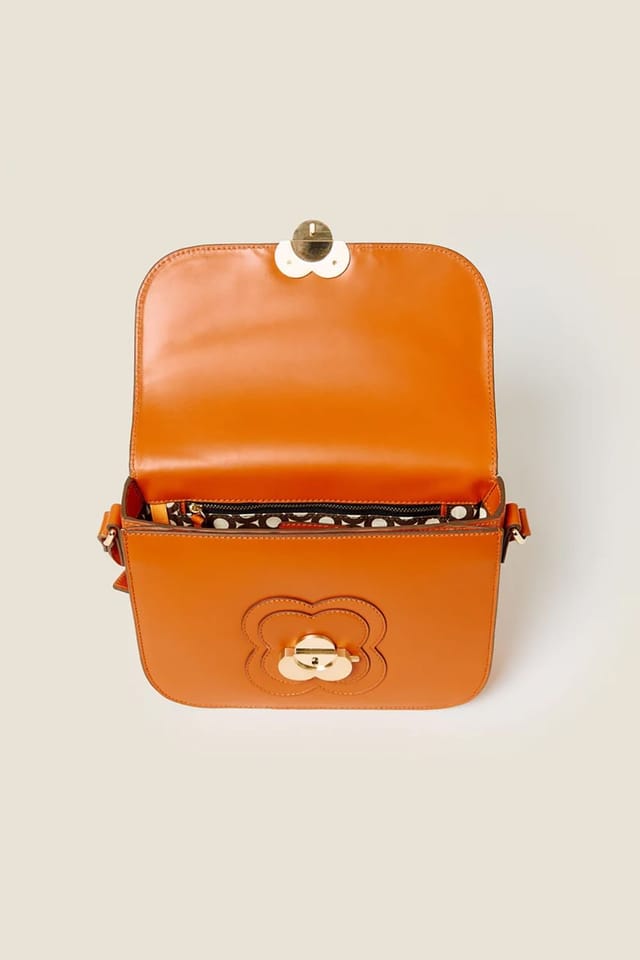 Orla Kiely Orla Kiely Women's Eclipse Leather Crossbody Bag - Orange - 3