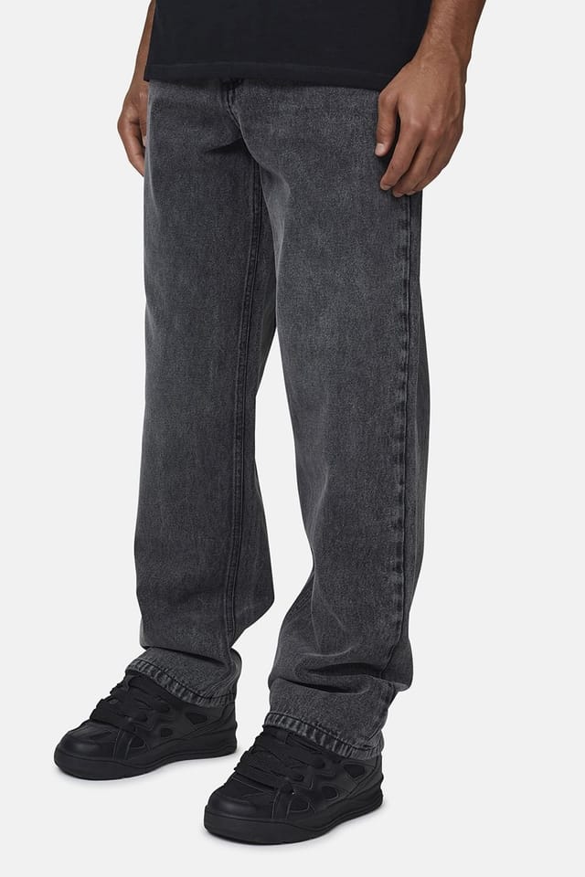 Good For Nothing Good For Nothing Men's Baggy Vintage Wash Denim Jeans in Grey - 3