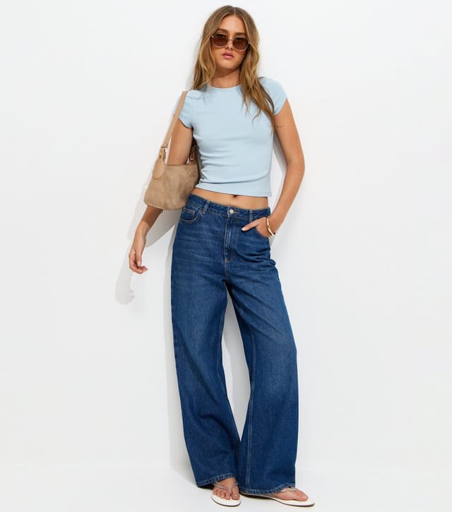 New Look Women's Light Blue Short Sleeve Baby Tee New Look - 3