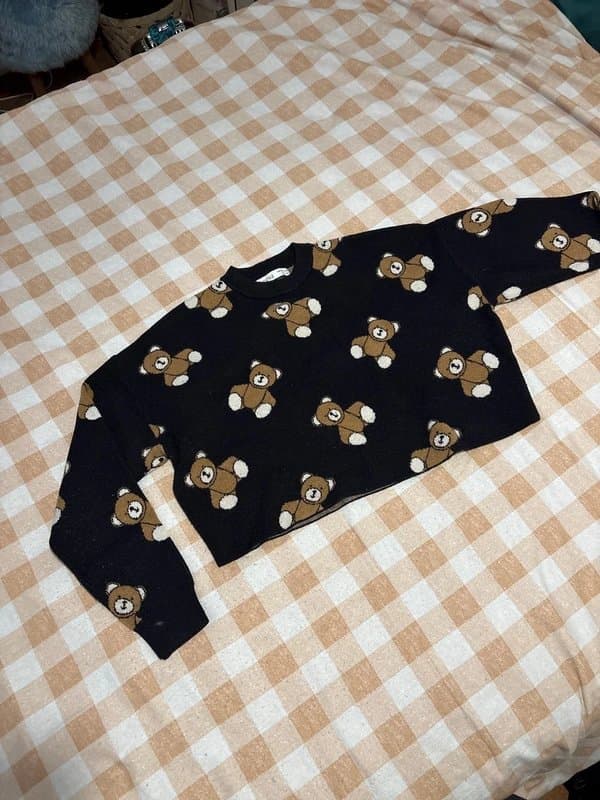 Bershka Black bershka teddy bear jumper