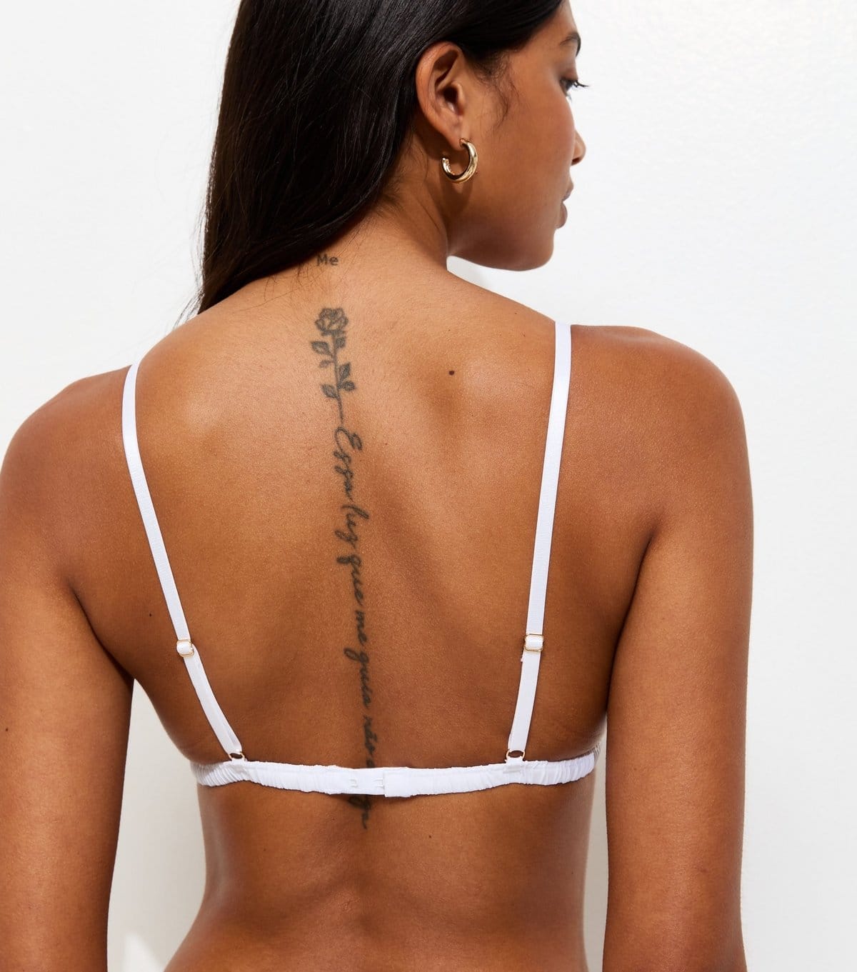New Look Women's White Daisy Embroidered Non Padded Triangle Bralette New Look - 4