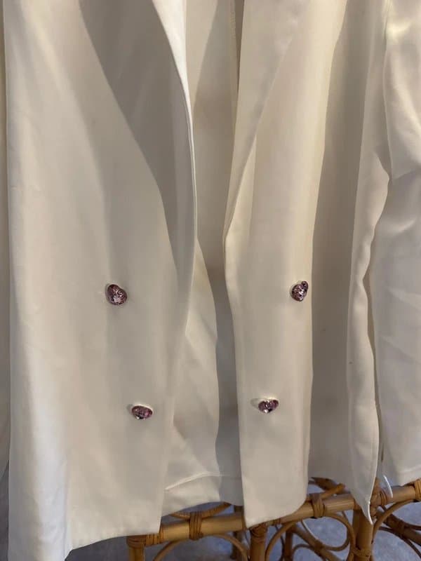 ASOS ASOS white blazer heart buttons