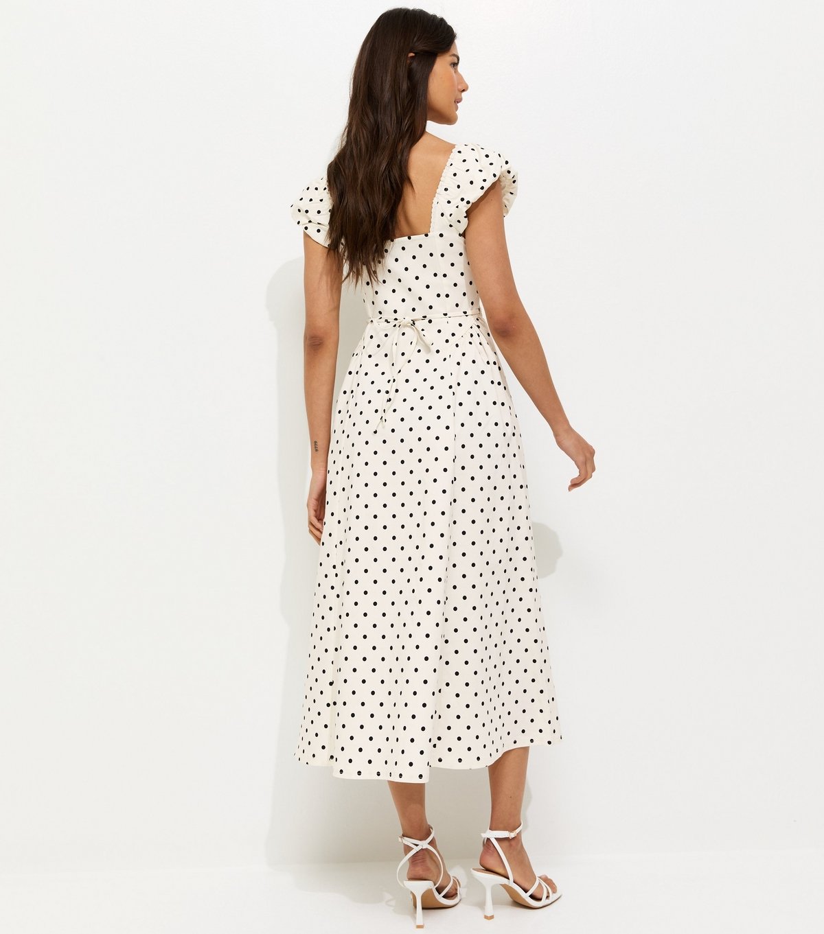 New Look Women's Cream Polka Dot Milkmaid Midi Dress New Look - 4