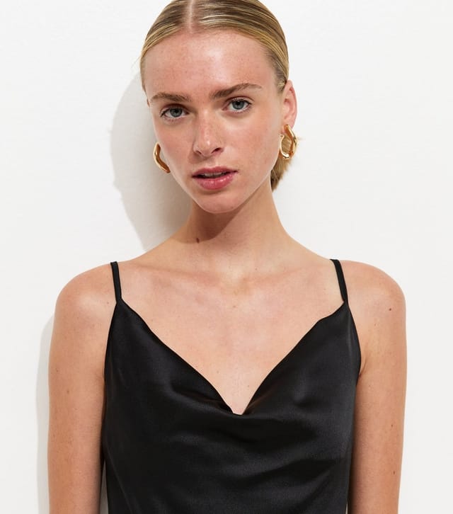 New Look Women's Black Satin Slip Dress New Look - 2