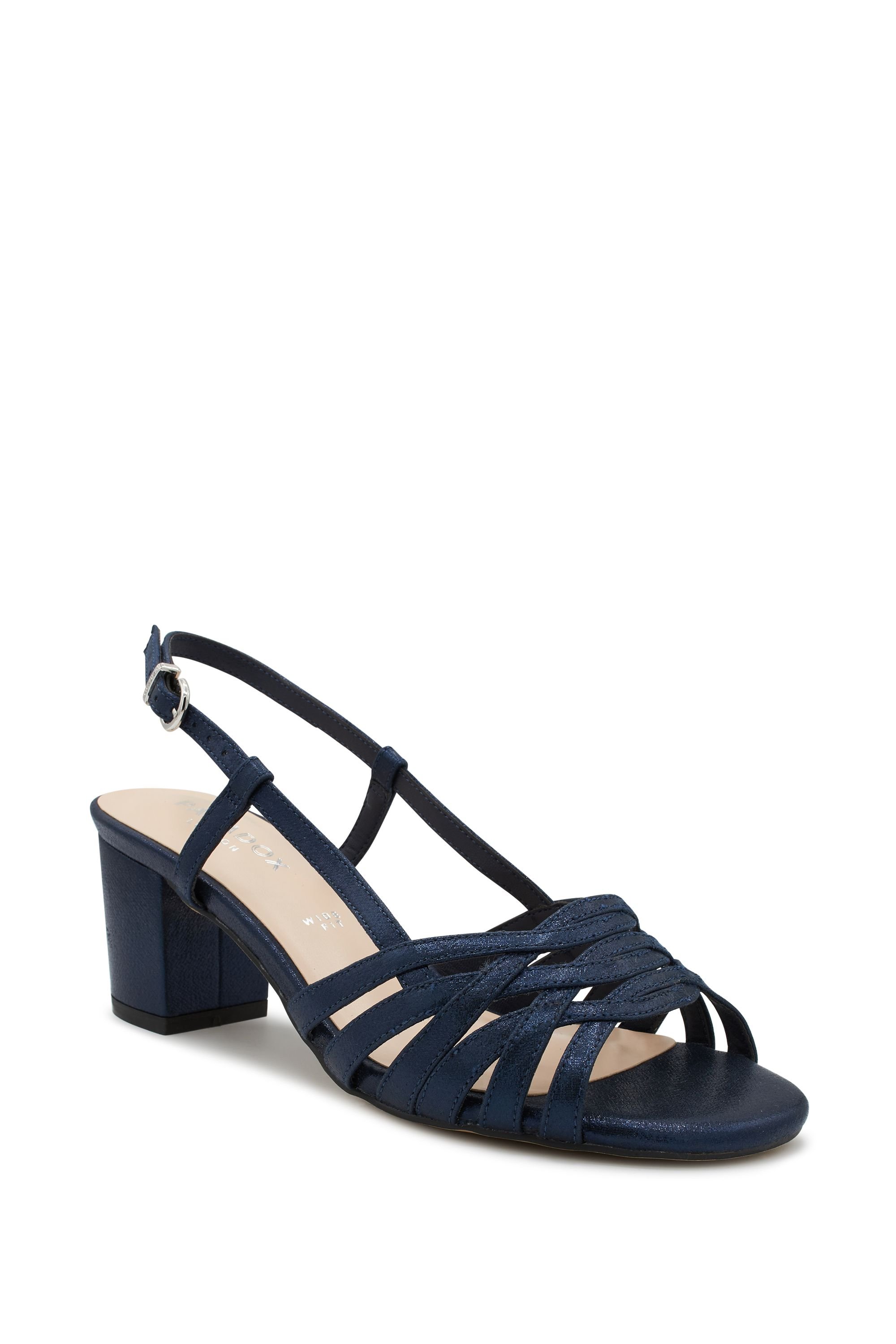 Paradox London Paradox London Women's 'Nicolette' Wide Fit Block Heel Sandal in Navy - 2