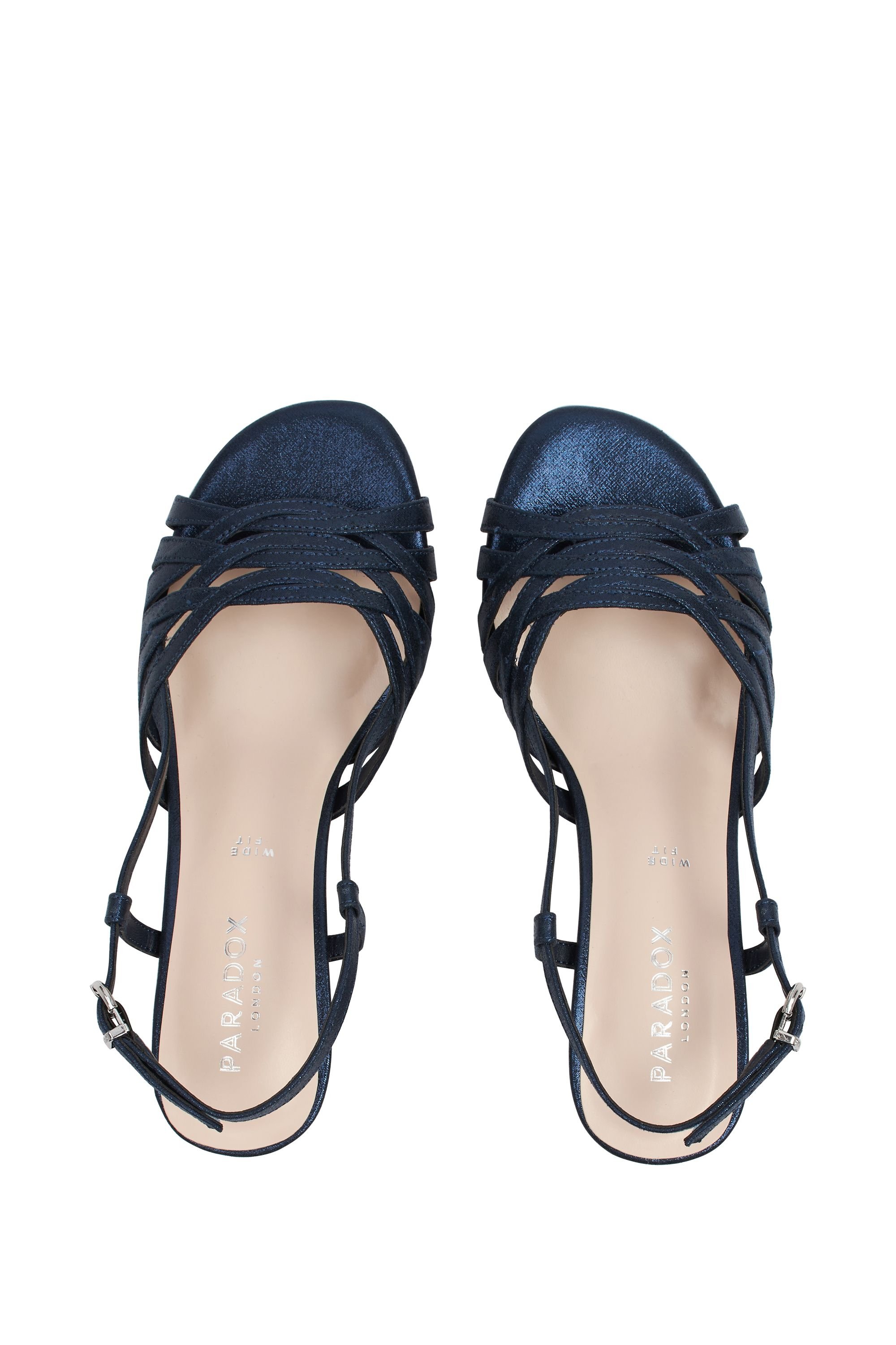 Paradox London Paradox London Women's 'Nicolette' Wide Fit Block Heel Sandal in Navy - 3