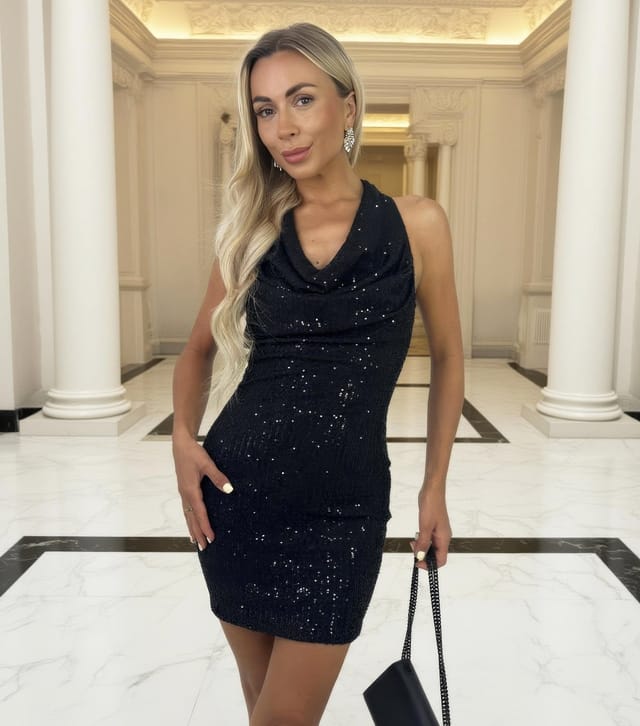 AX Paris Women's Black Cowl Neck Slip Mini Dress AX Paris New Look - 2