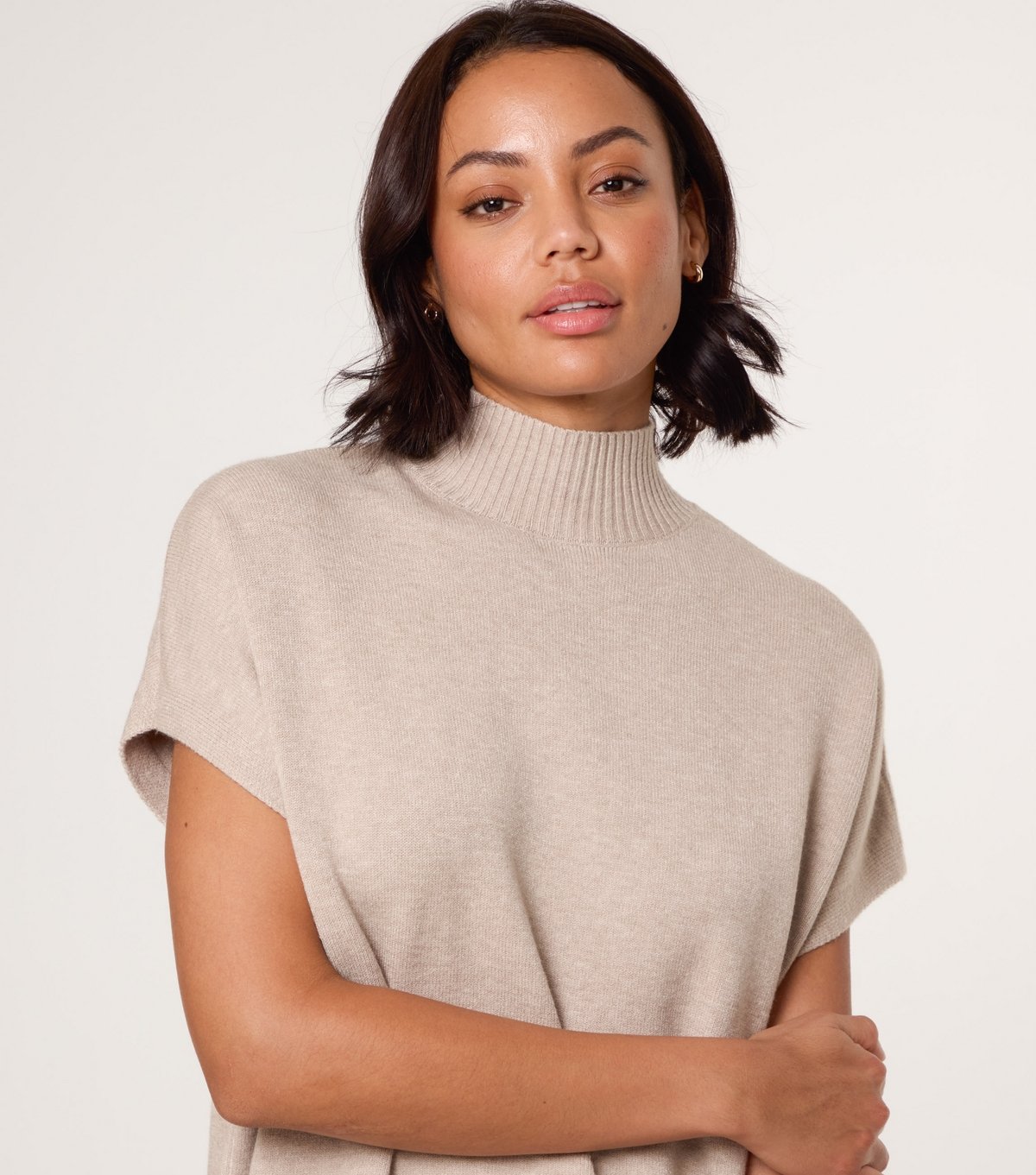 Blue Vanilla Women's Light Brown High Neck Knit Top Blue Vanilla New Look - 3