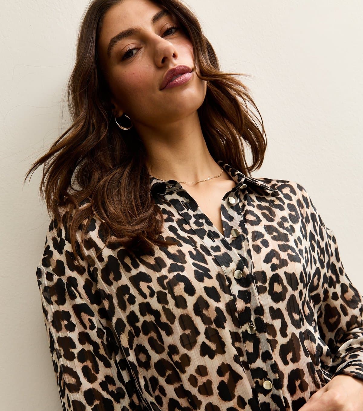 New Look Women's Tall Animal Print Belted Shirt New Look