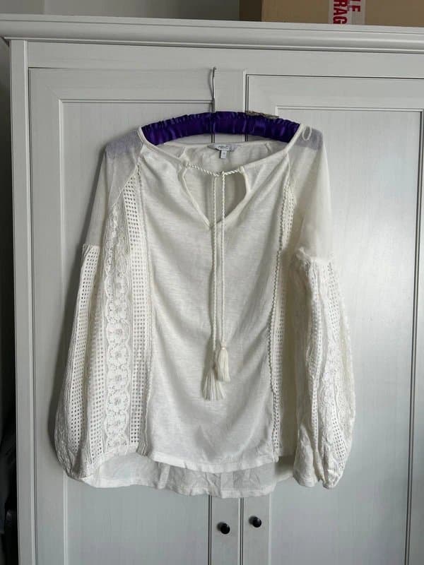 Next Next cream lace boho top size 14