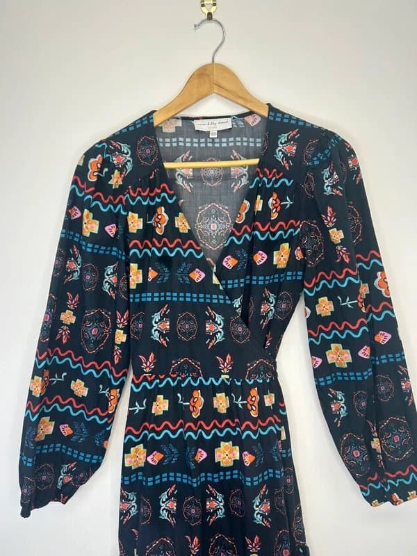 Never Fully Dressed Never Fully Dressed 100% cotton multi colour print wrap dress in UK size 10. VGC