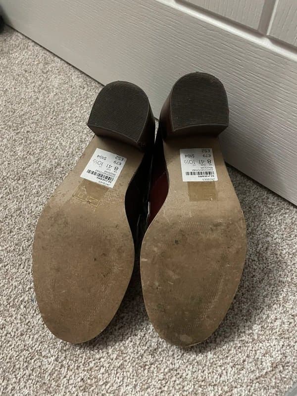 Topshop Amazing Topshop double buckle brown patent leather Mary Jane UK8