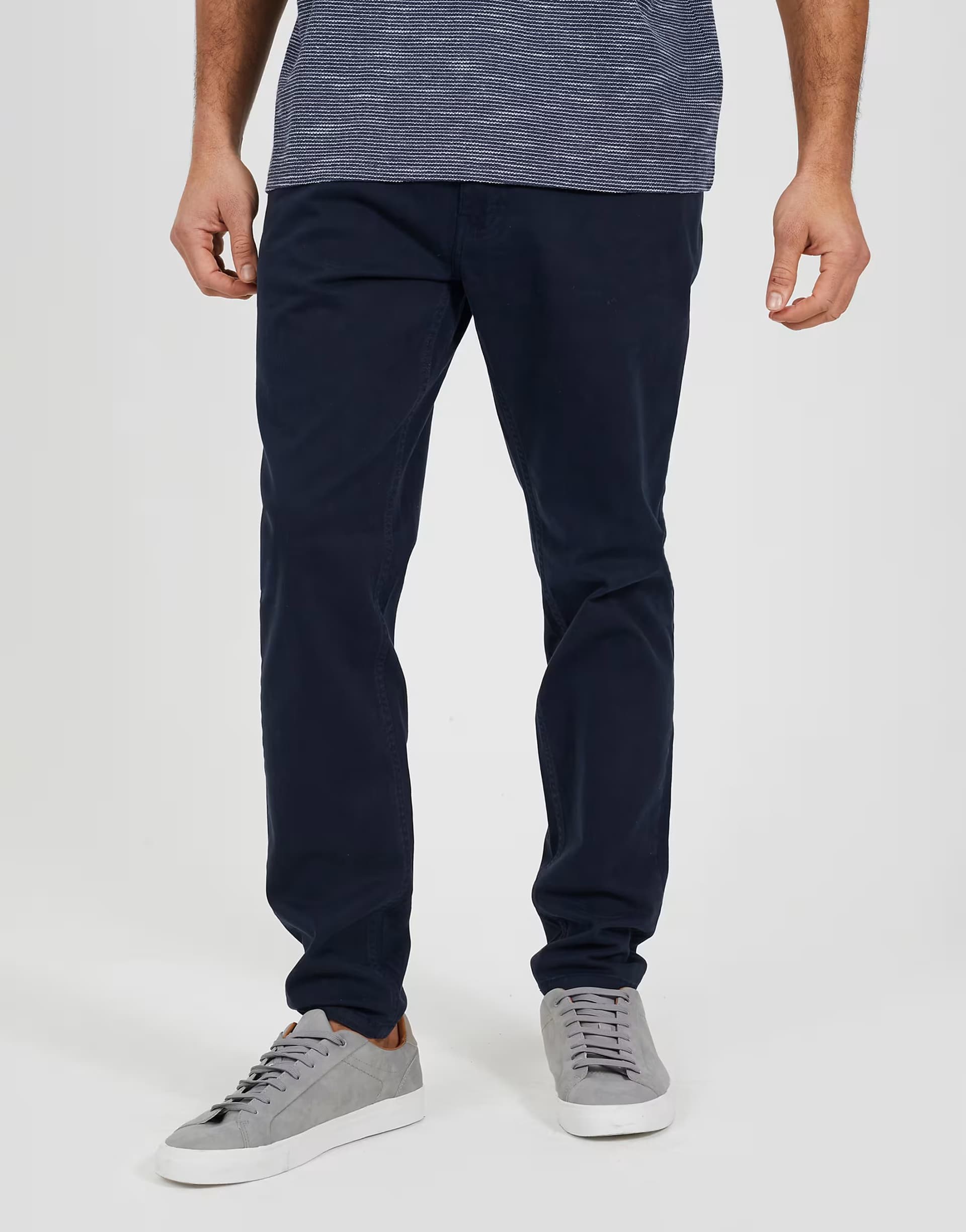 ASOS Brave Soul Cotton twill chino trousers in navy