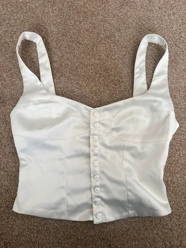 Bershka bershka white satin corset style top