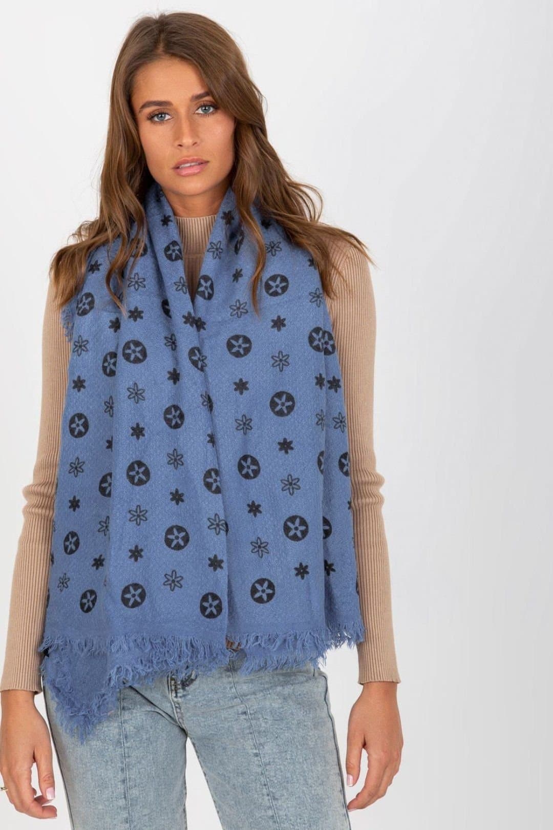 Love Lace Love Lace Women's Neckerchief Sling Scarf 140x140cm Patterned Square for Styling in Blue