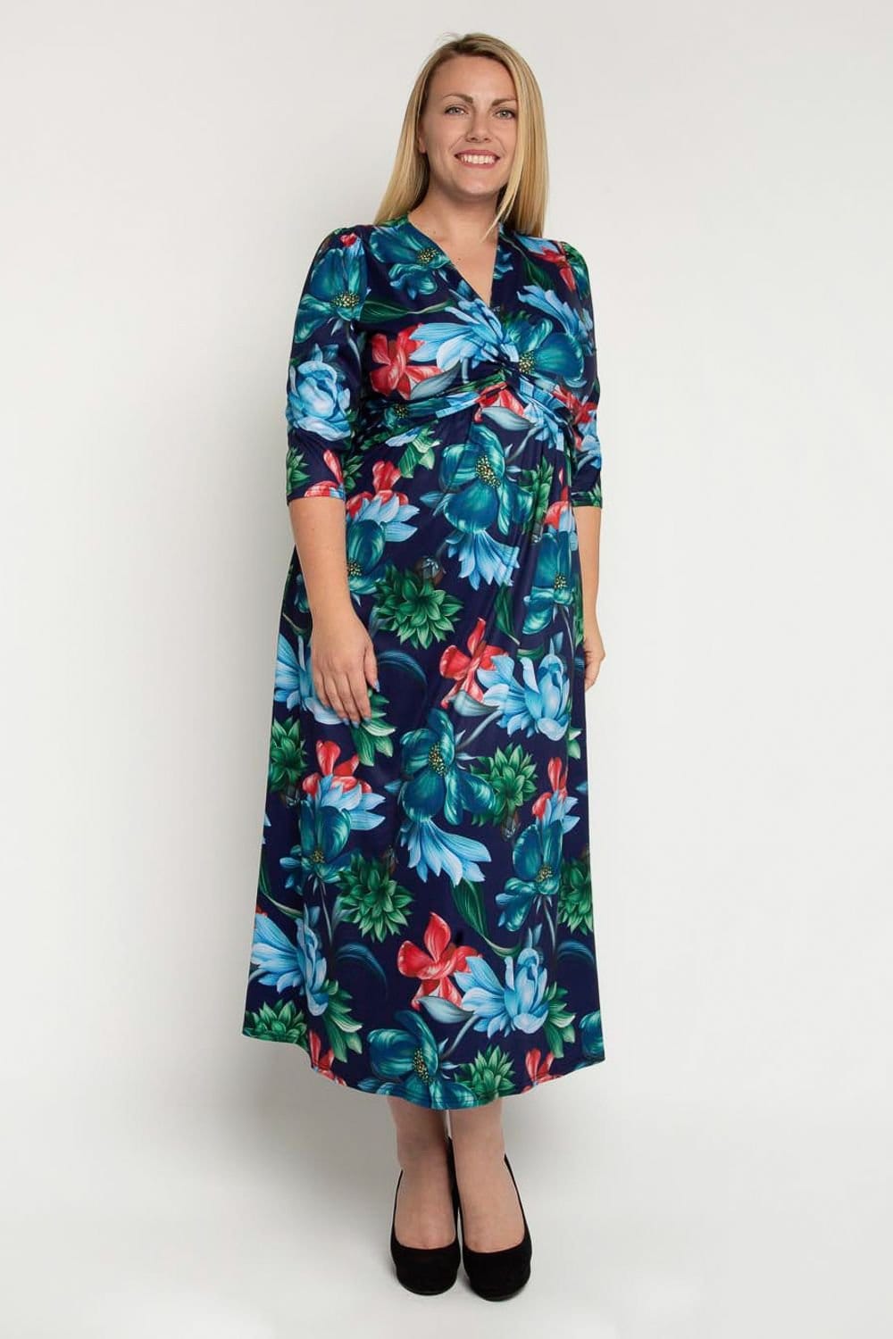 Jolie Moi Jolie Moi Women's Twist Front Maxi Jersey Dress - 4
