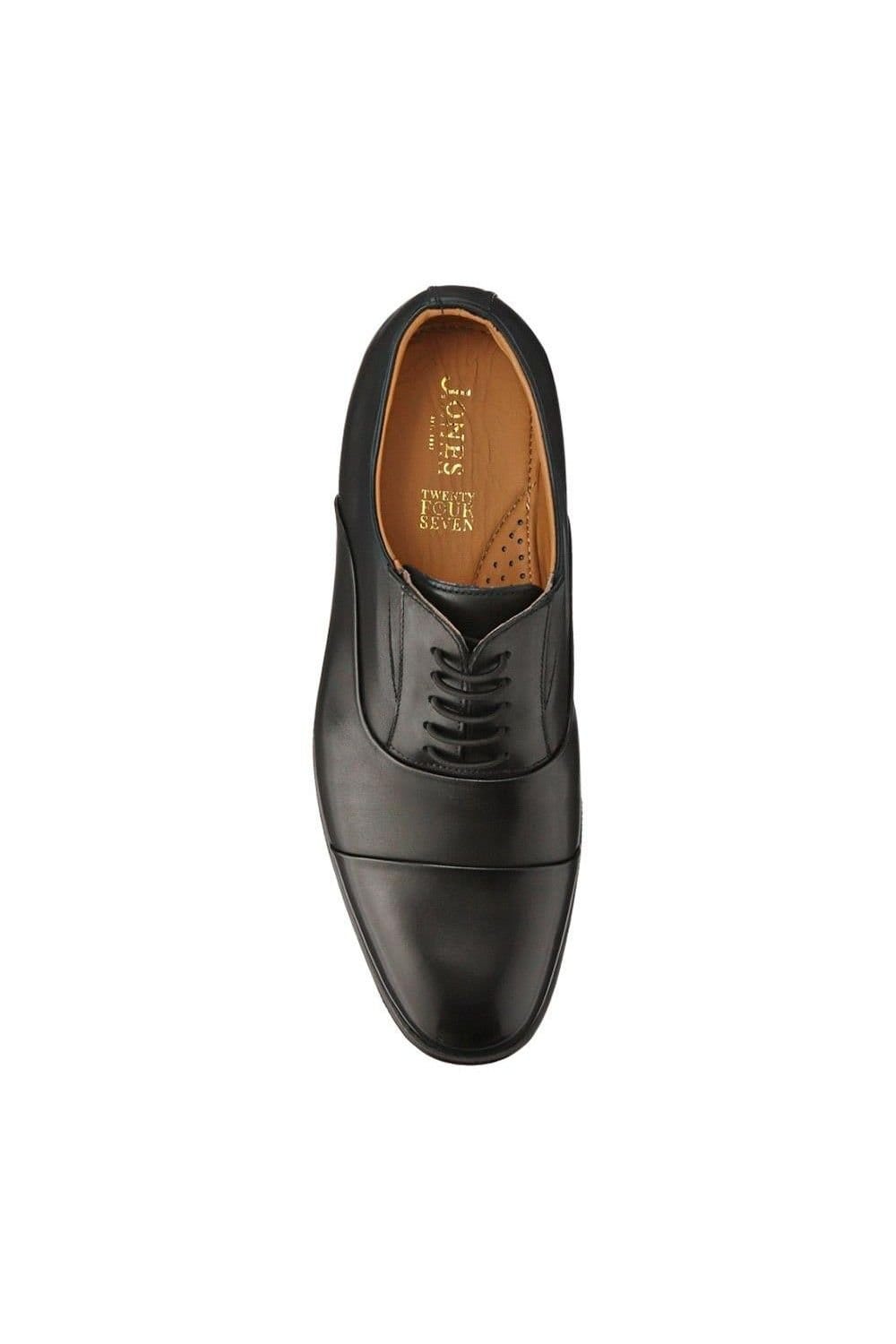 Jones Bootmaker Jones Bootmaker Men's Maloney Wide Fit Smart Leather Oxfords in Black - 4
