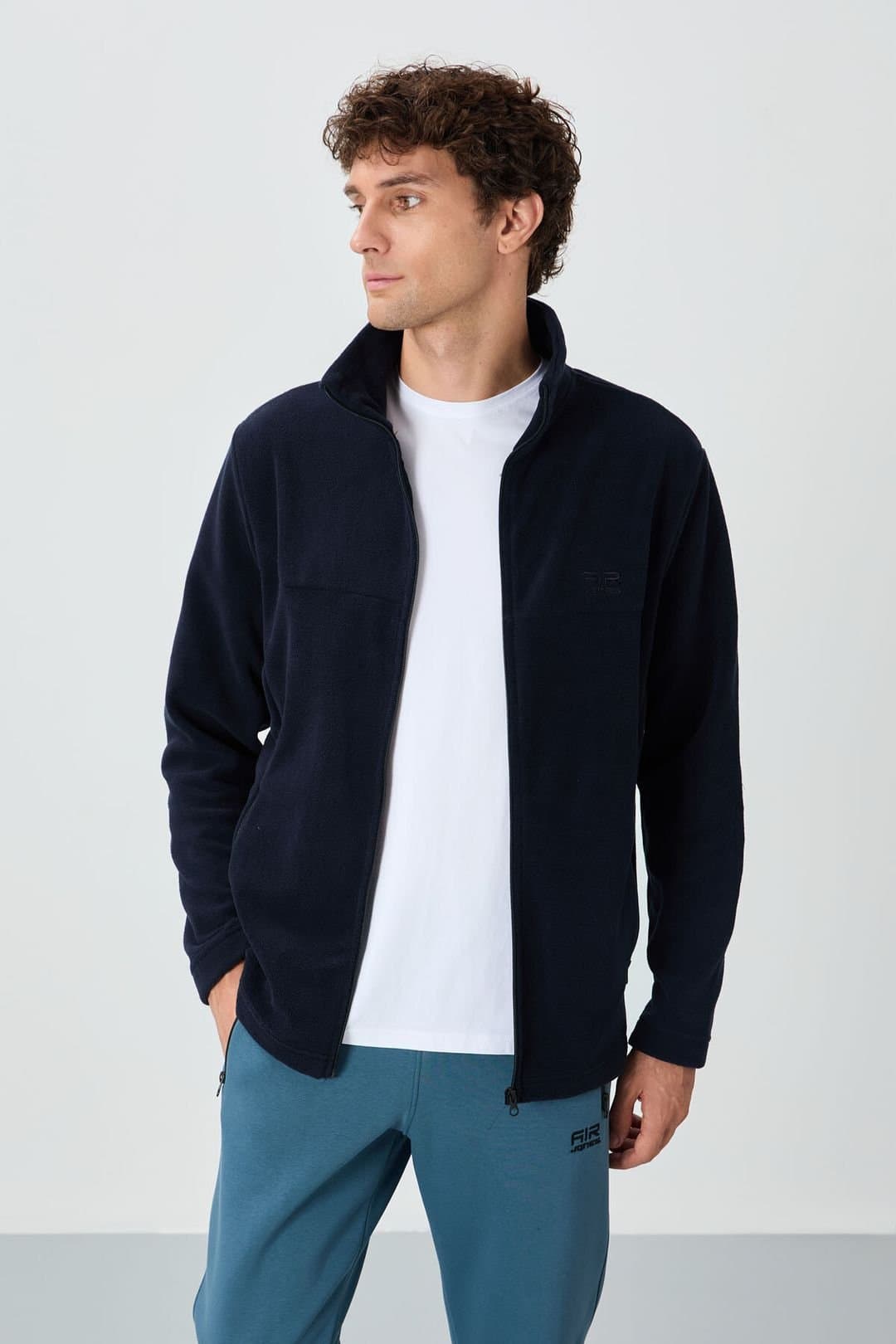 Tommy Life Tommy Life Men's Plush Zip-Front Sweatshirt in Navy